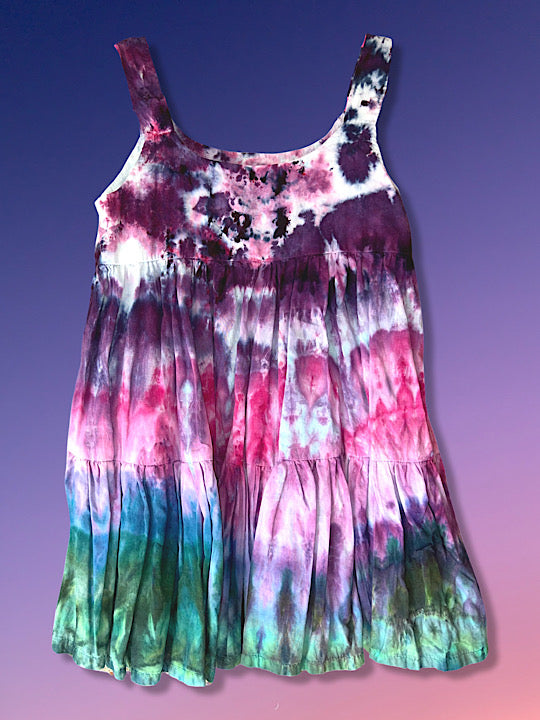 Tie Dye Girls Tank Dress Purple Rain 2T