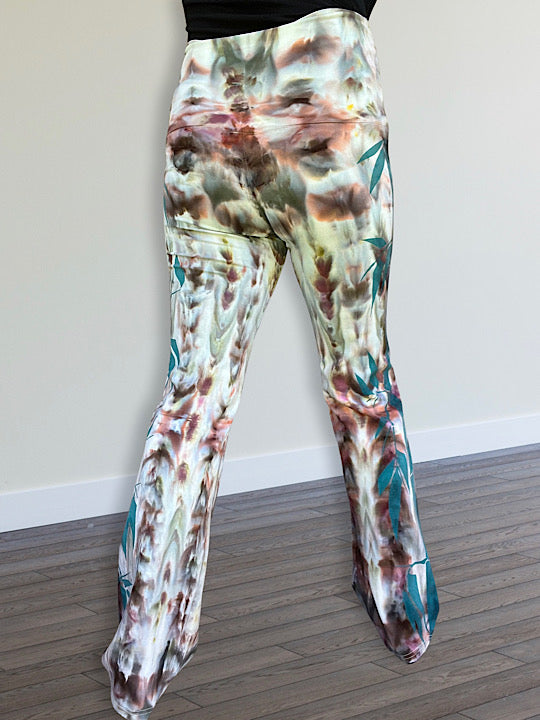 Tie Dye Boot Cut Yoga Pants - Nectar Bamboo Forest- Small