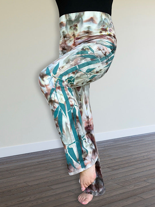 Tie Dye Boot Cut Yoga Pants - Nectar Bamboo Forest- Small