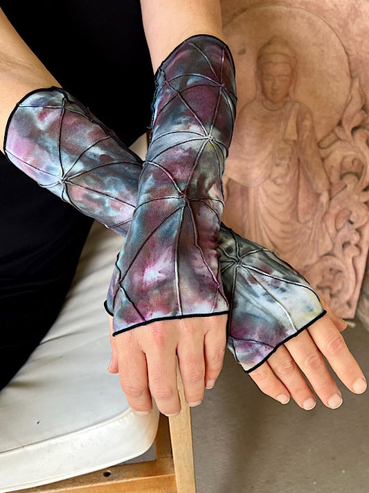Tie Dye Fingerless Glove Arm Warmer - Gray Matter