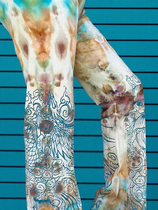 Tie Dye Boot Cut Yoga Pants - Nectar Koi - X Large