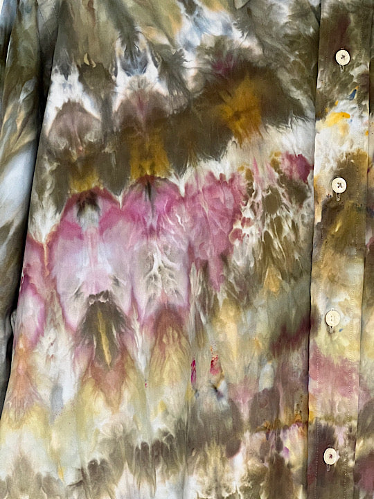 Tie Dye Long Sleeve Men's Button Down - -XXL