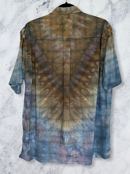 Tie Dye Button Down Short Sleeve Shirt - Medium - Western Surfer