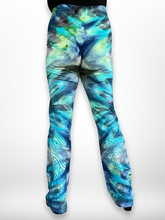 Tie Dye Boot Cut Yoga Pants - Nectar Koi - Medium