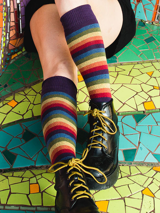 Iris Rainbow Stripe Knee High