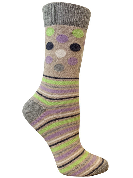 Lalita light dots and stripes crew socks