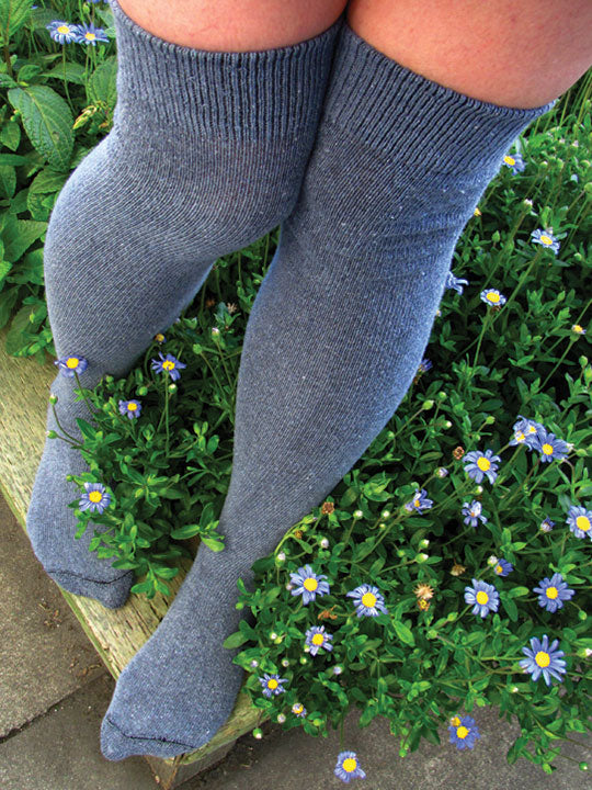 Denim Over The Knee Socks