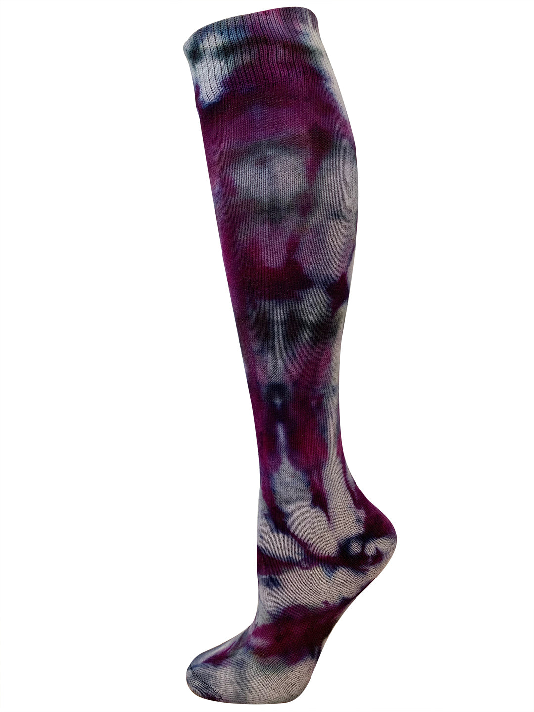 Purple Rain Tie Dye Organic Cotton Knee High