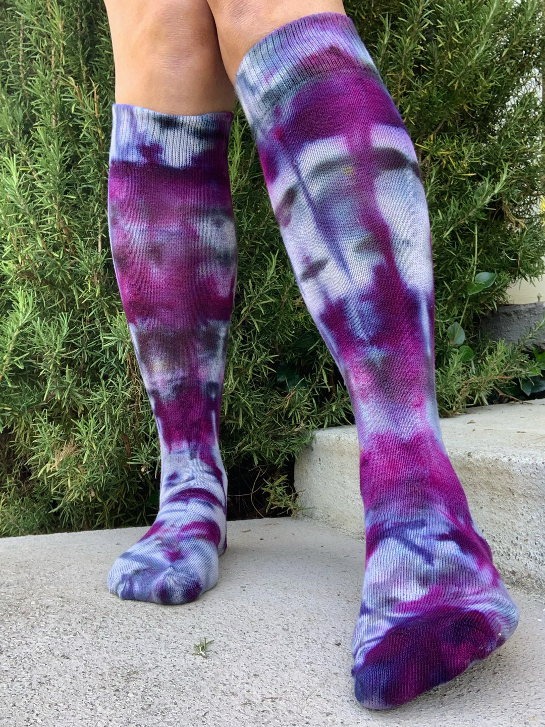 Purple Rain Tie Dye Organic Cotton Knee High