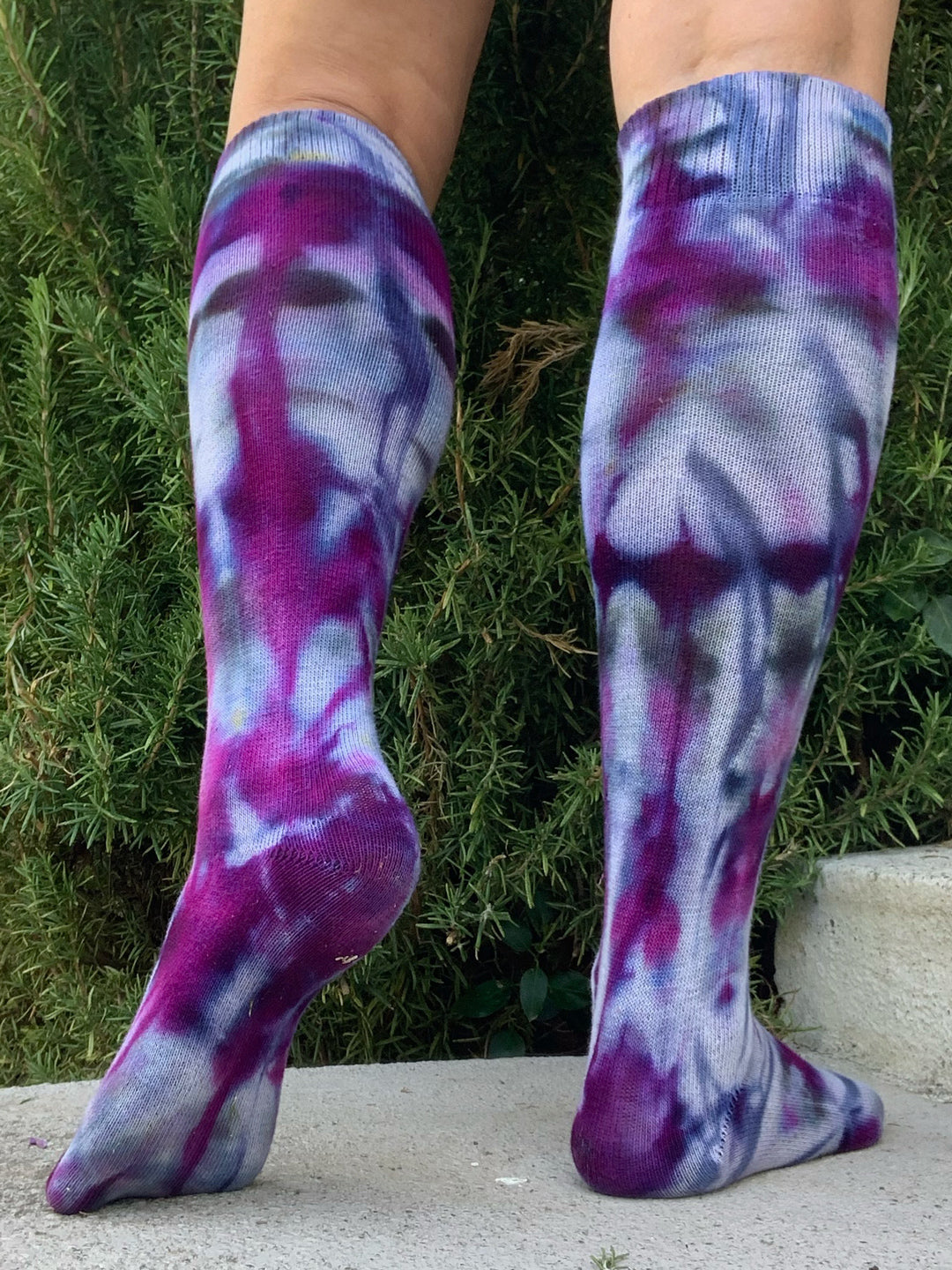 Purple Rain Tie Dye Organic Cotton Knee High