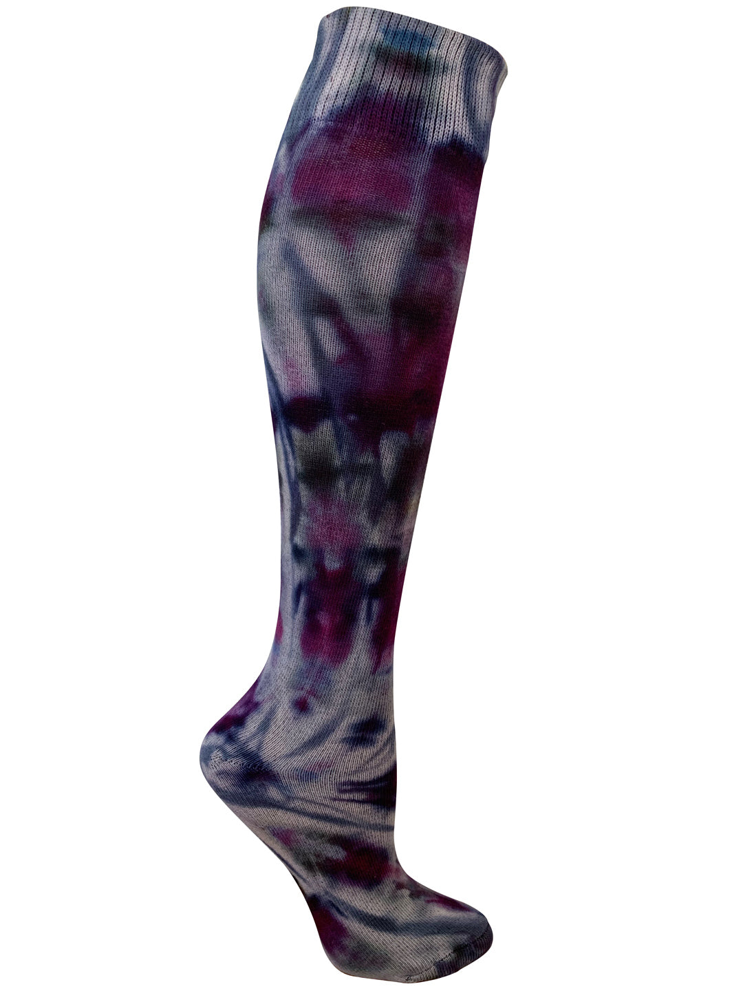 Purple Rain Tie Dye Organic Cotton Knee High