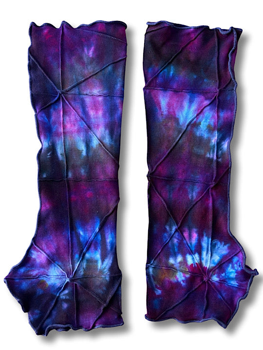 Tie Dye Fingerless Glove Arm Warmer - Purple Rain