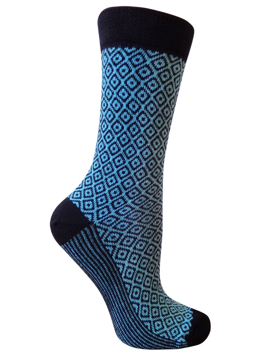 Zara Aqua Diamond Pattern Crew