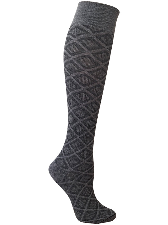 Zoe Stone Gray Diamond Texture Knee High