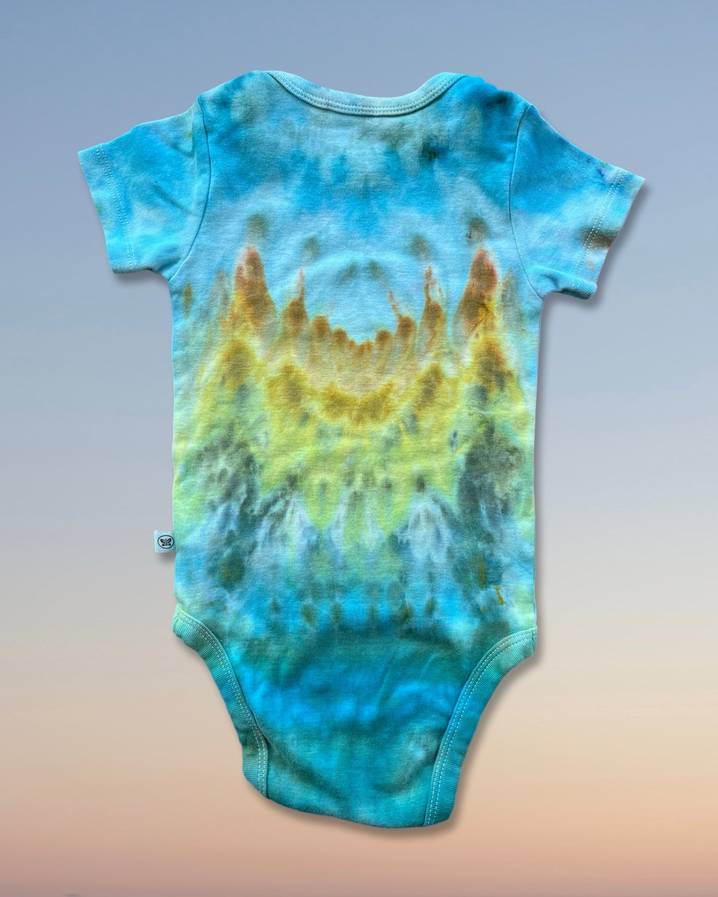 Tie Dye Baby One Piece - Organic Cotton - Ocean Tide