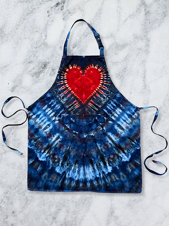 Tie Dyed Apron - Big Heart - Preorder