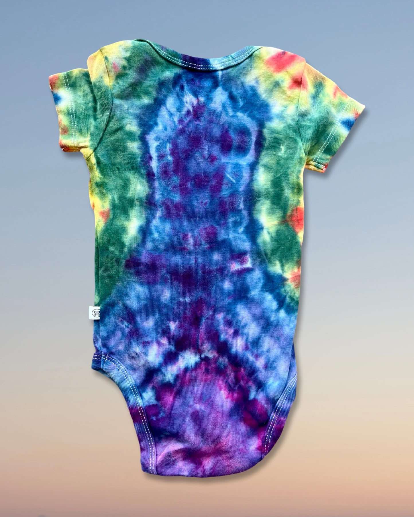 Tie Dye Baby One Piece - Organic Cotton - Rainbow Heart