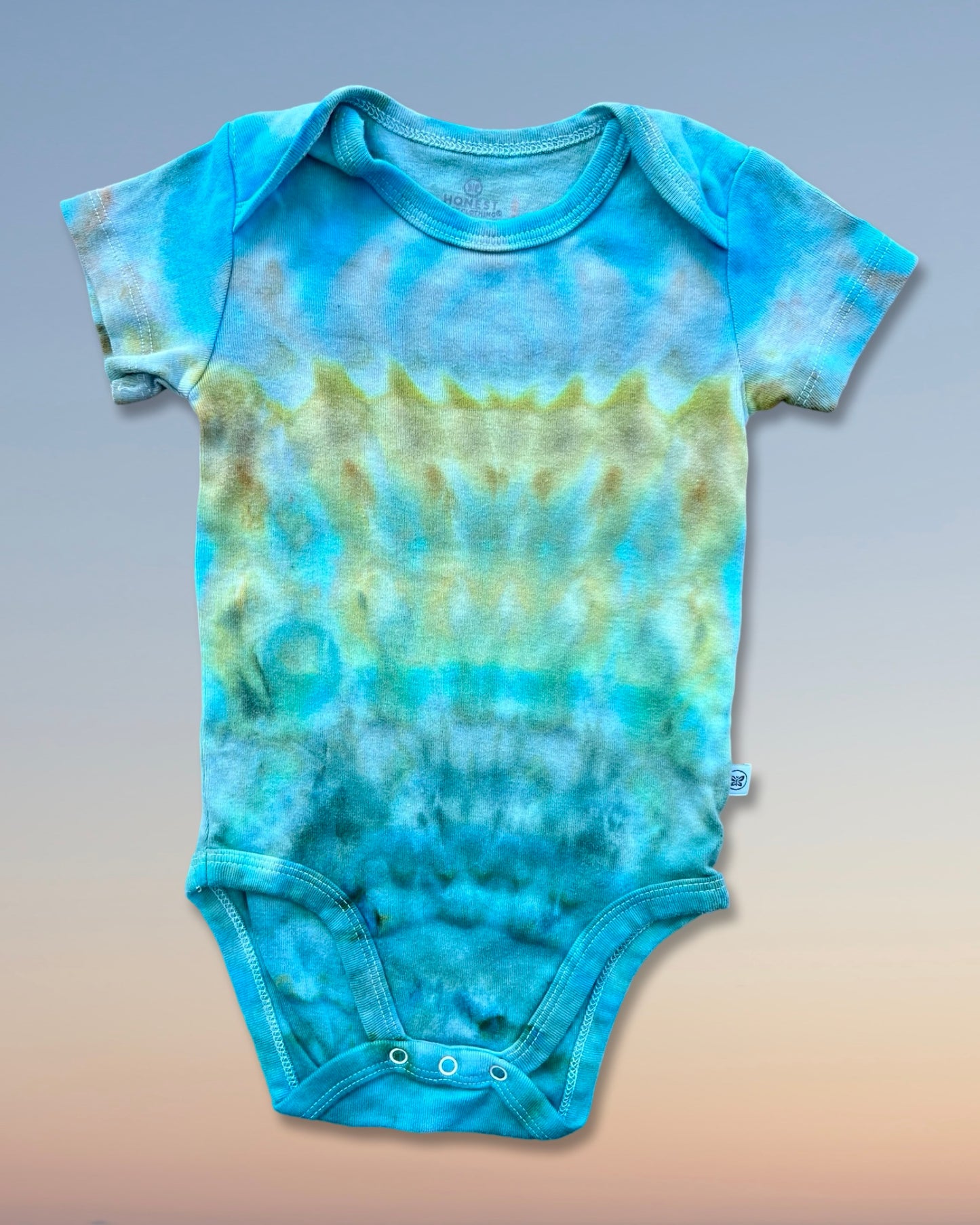 Tie Dye Baby One Piece - Organic Cotton - Ocean Tide