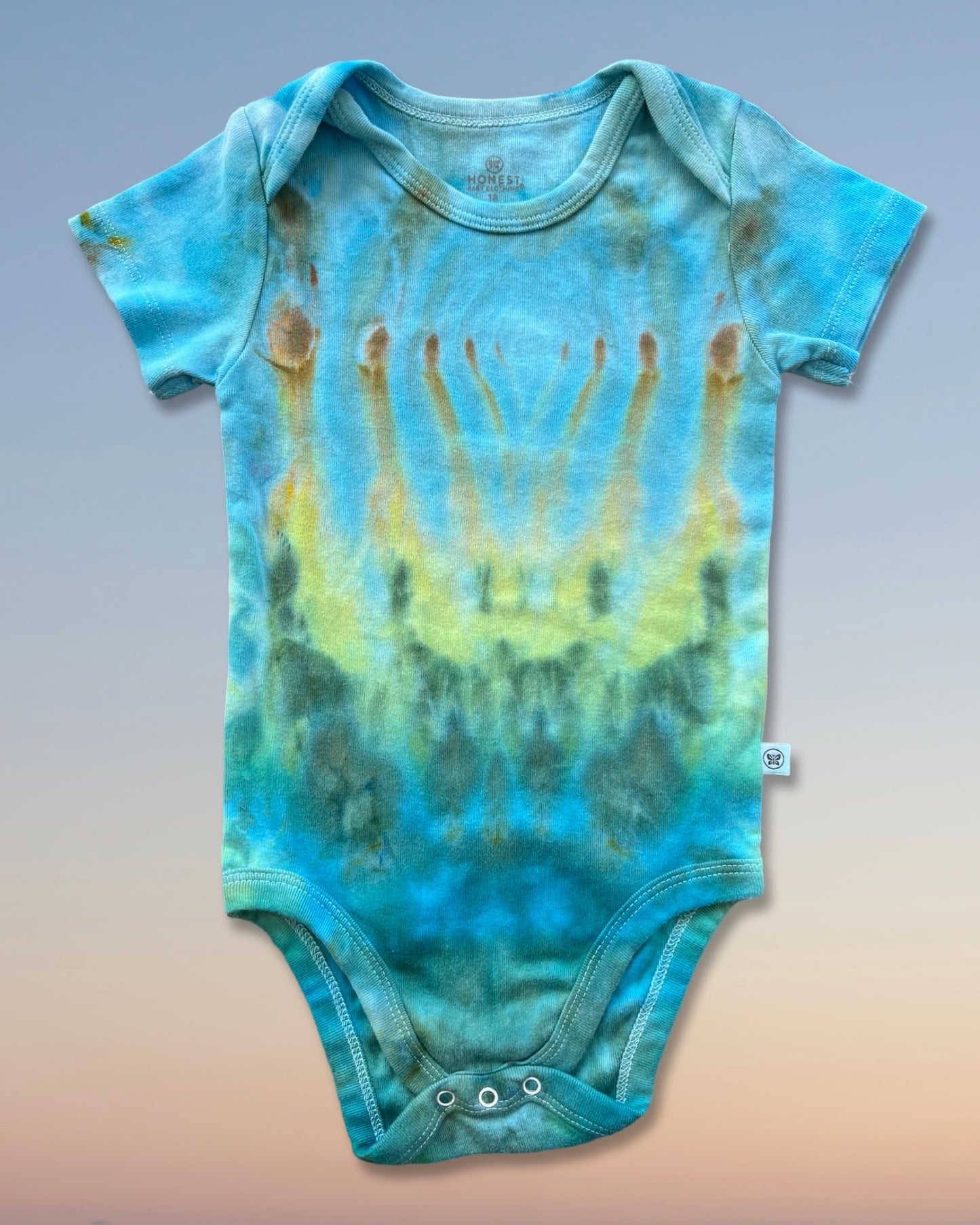 Tie Dye Baby One Piece - Organic Cotton - Ocean Tide