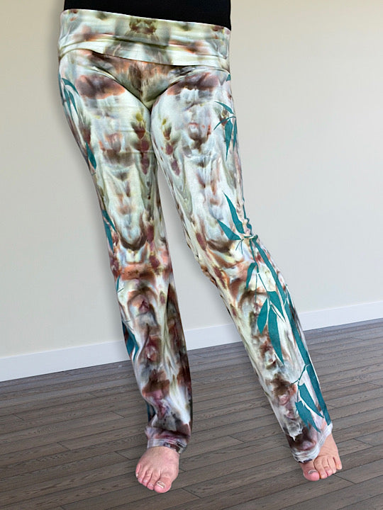 Tie Dye Boot Cut Yoga Pants - Nectar Bamboo Forest- Small
