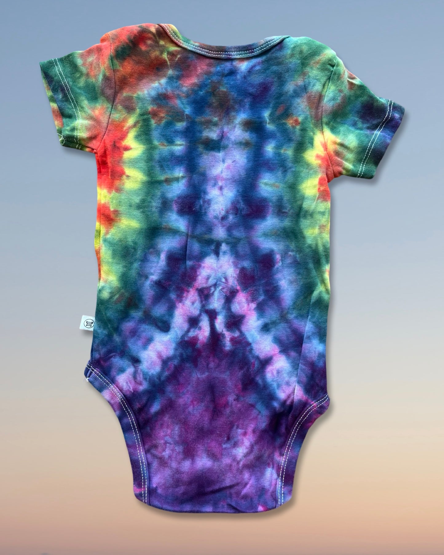 Tie Dye Baby One Piece - Organic Cotton - Rainbow Heart