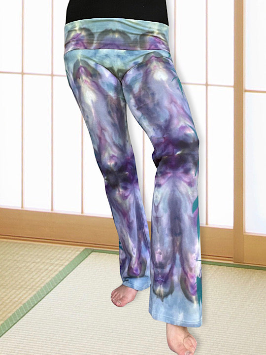 Tie Dye Boot Cut Yoga Pants - Nectar Bamboo Twilight- Medium