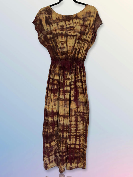 Tie Dye Woman's Maxi Dress - Mara Shibori - S/M