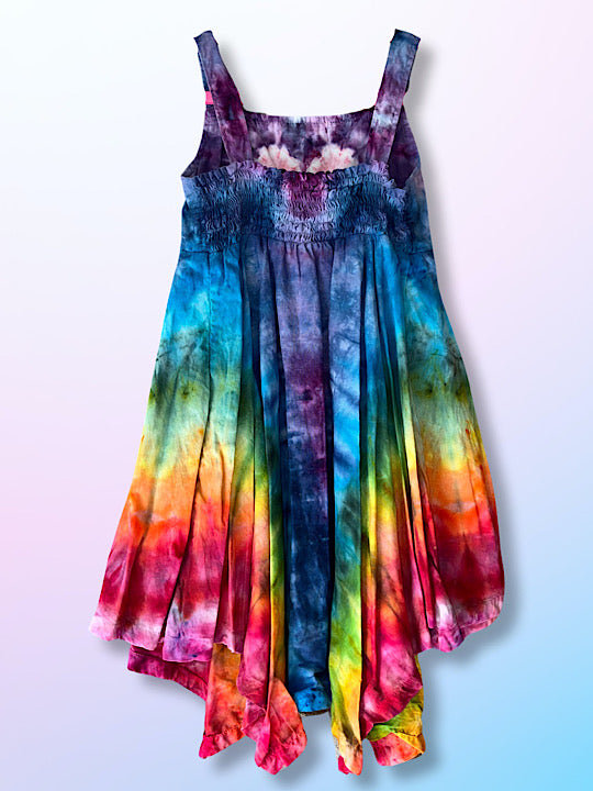 Tie Dye Girls Tank Dress Rainbow Heart 6T