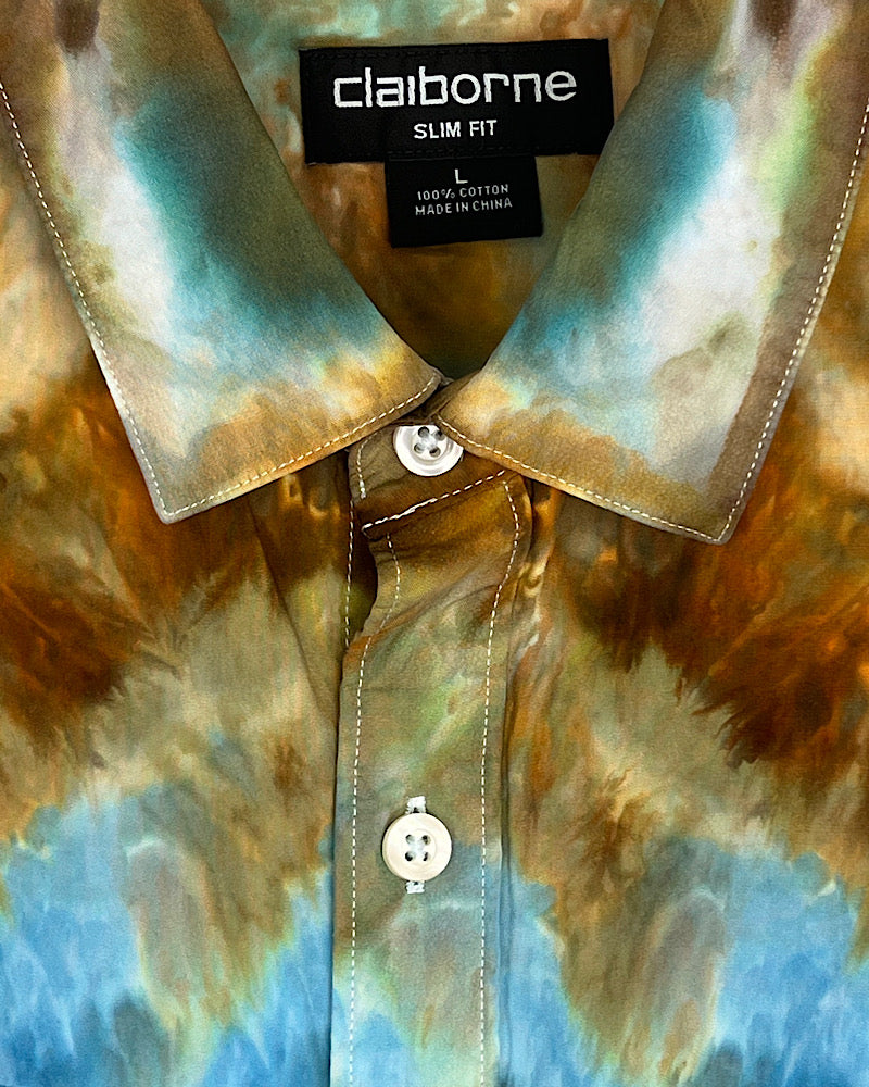 ice dye shirt size large button down