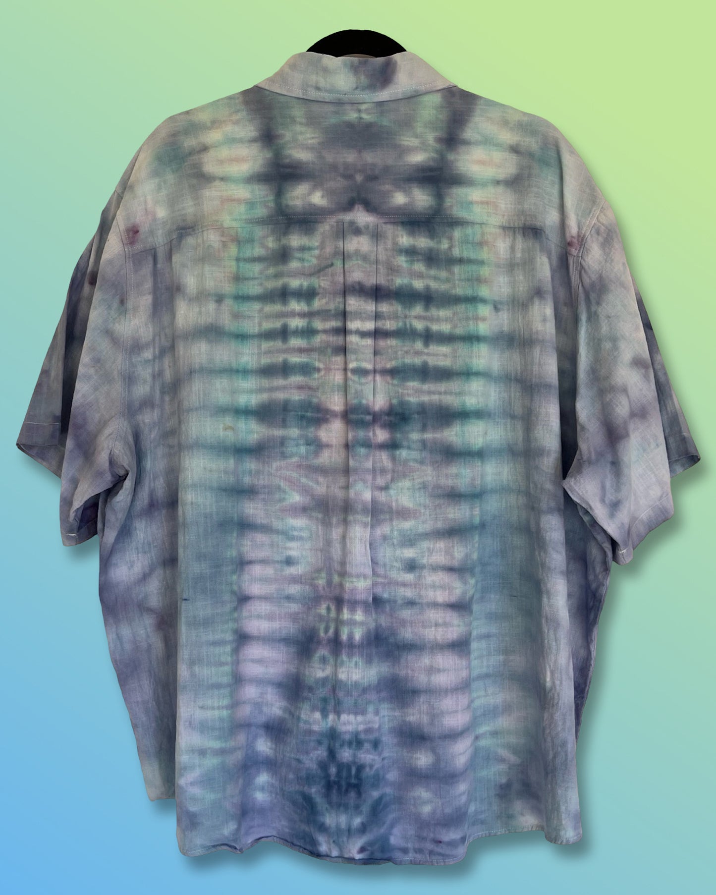 ice dyed linen guayabera style button down 