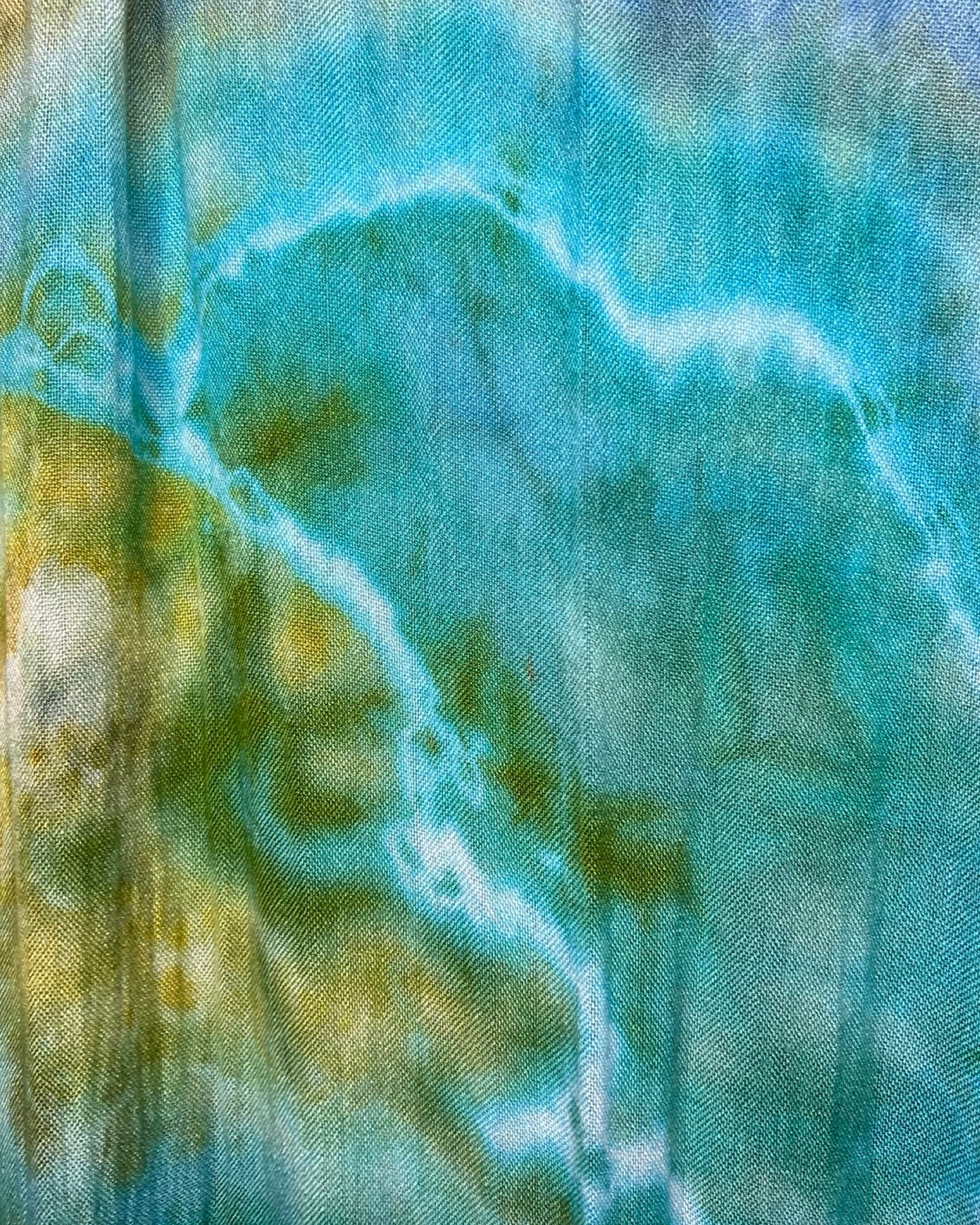 Ice Dyed Cotton Shawl - Tide Pool