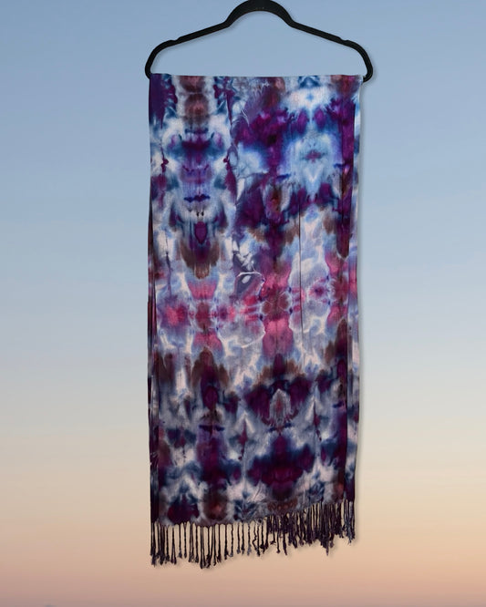 Ice Dyed Cotton Shawl - Nightshade