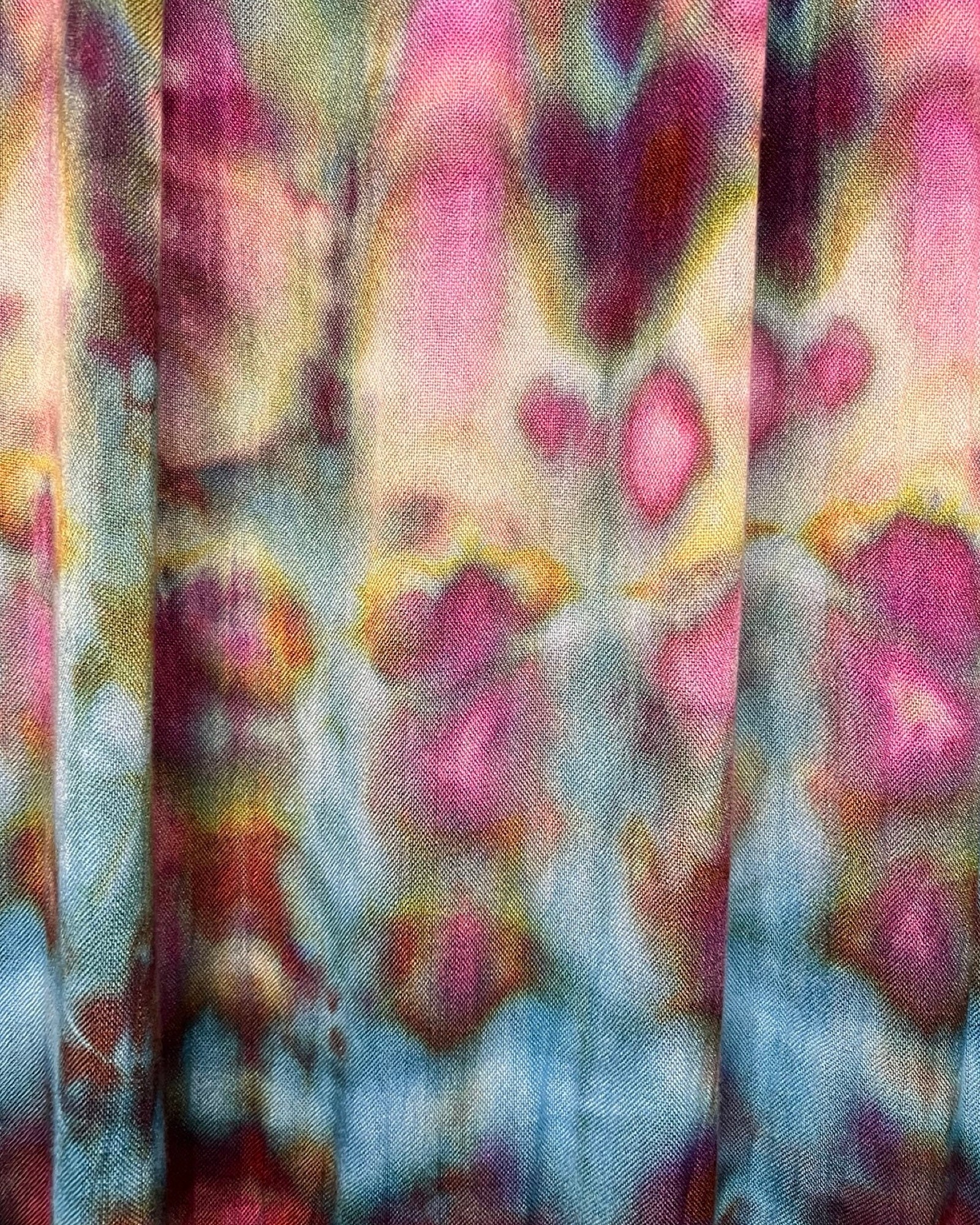 Close-up of fabric with a colorful abstract pattern