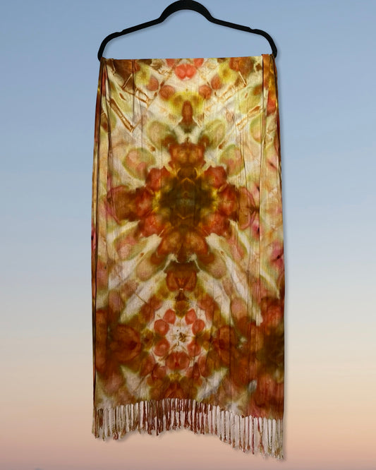 Ice Dyed Cotton Shawl - Golden Star