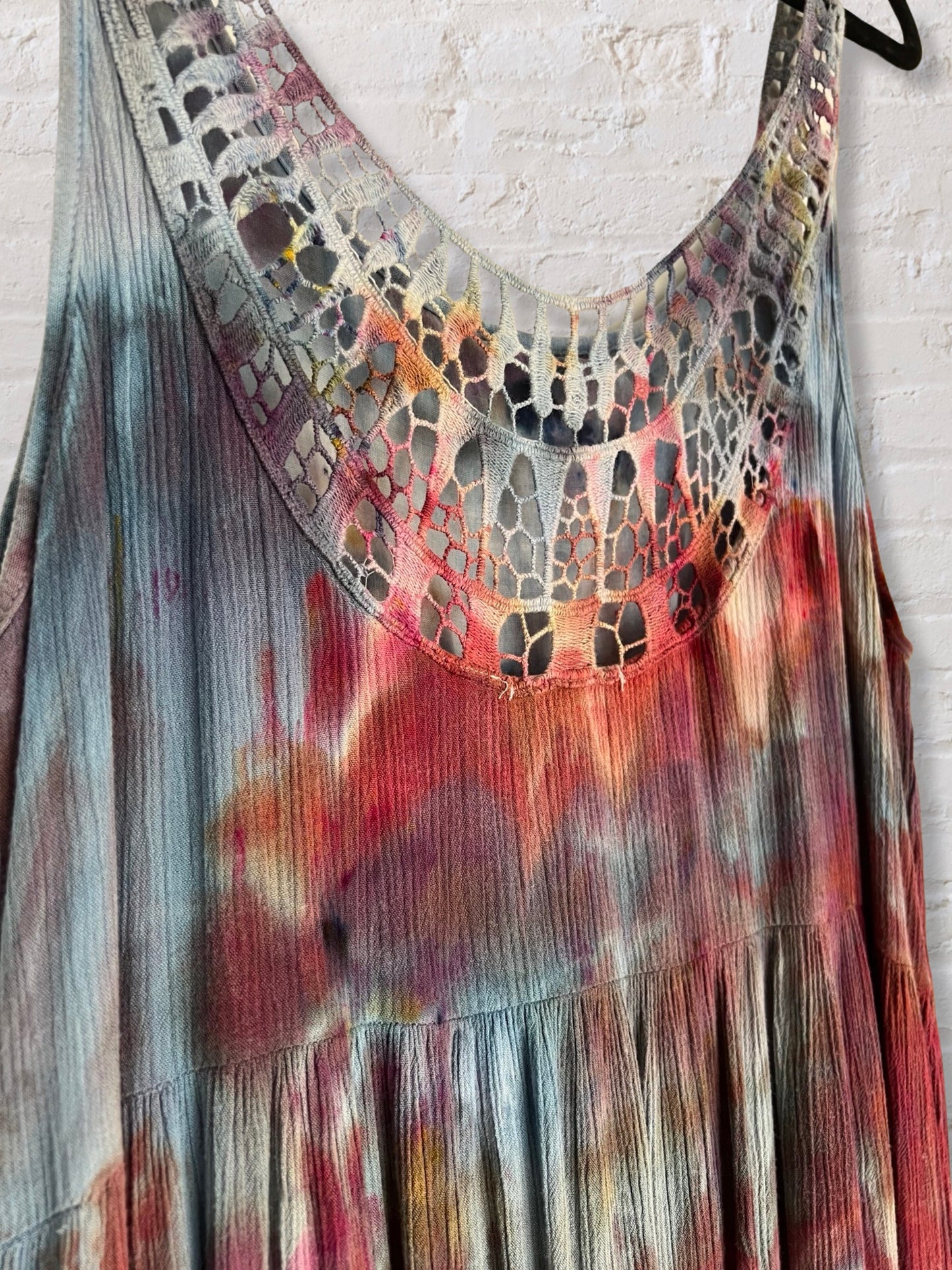 Tie Dye Woman's Sun Dress - Mediterranean Dream - M