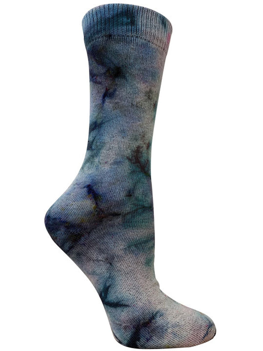cosmic nebula organic cotton crew tie dye socks