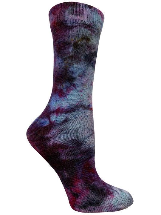 space nebula colored tie dye organic cotton crew socks one of a kind 