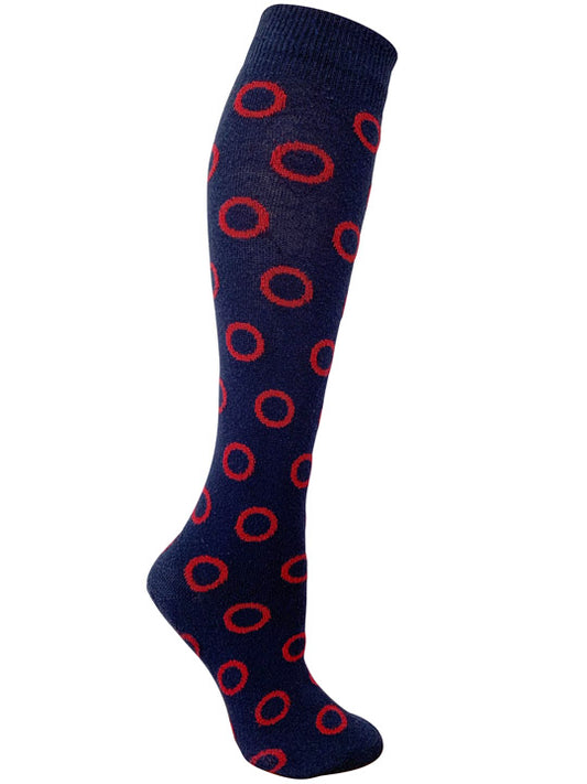 Phish Donut Circle Blue and Red Knee High