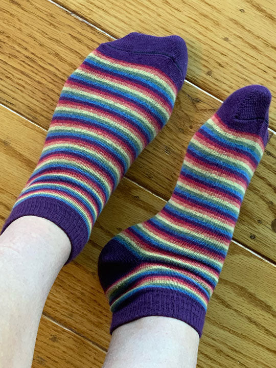 itzel rainbow skinny stripe ankle sock