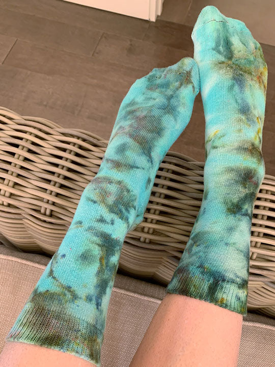 Kokomo Green Tie Dye Organic Cotton Socks