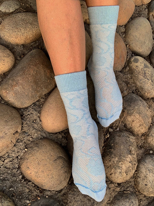 Melissa Sky Floral Lace Crew Socks