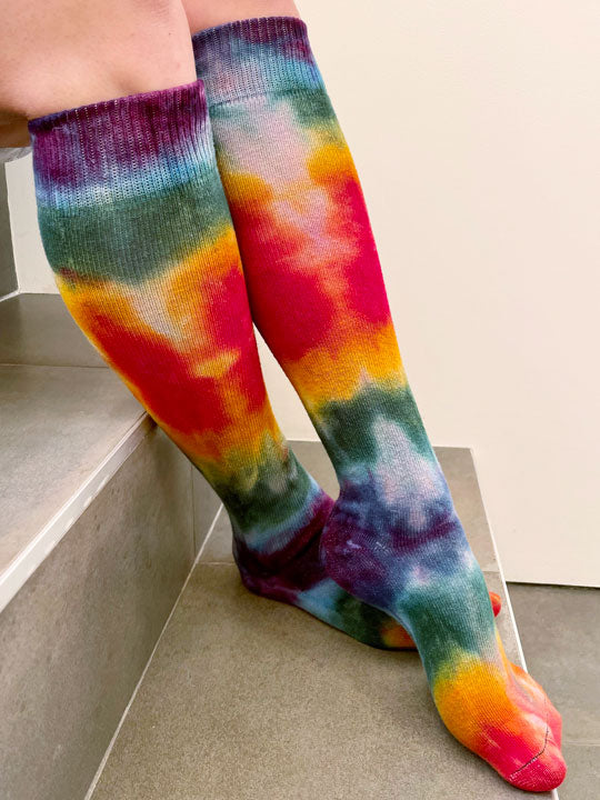 She's A Rainbow Tie Dye Organic Cotton Knee High