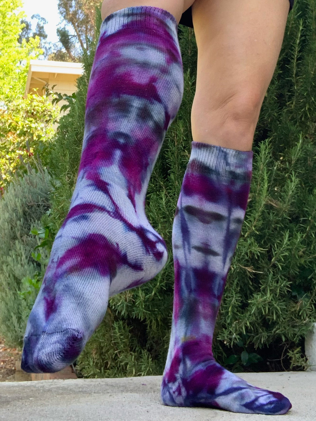 Purple Rain Tie Dye Organic Cotton Knee High