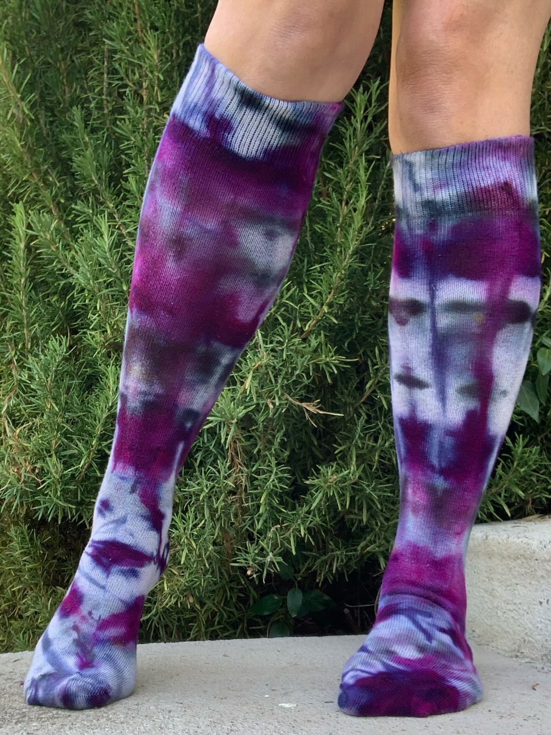 Purple Rain Tie Dye Organic Cotton Knee High