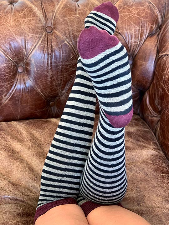 Zeus Striped Over The Knee Socks Couch