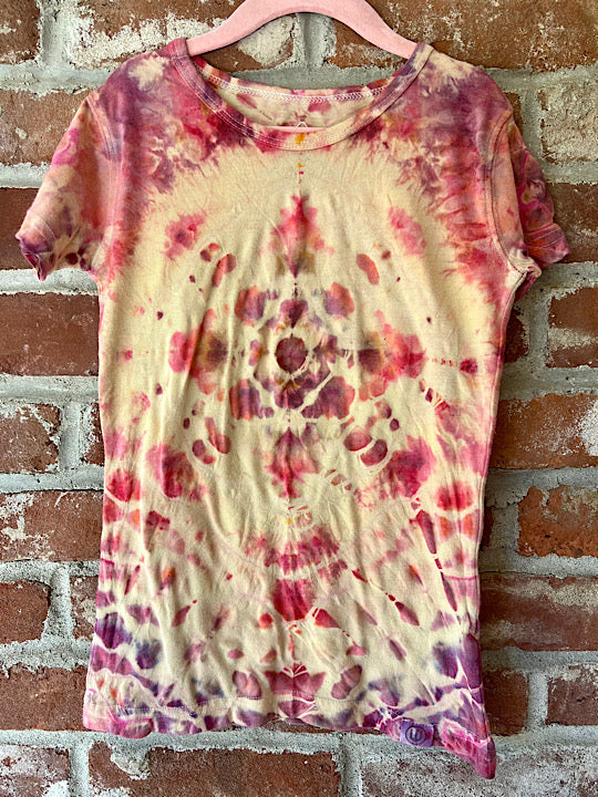 Tie Dye Girl’s T-Shirt - Reverse Pink 7/8